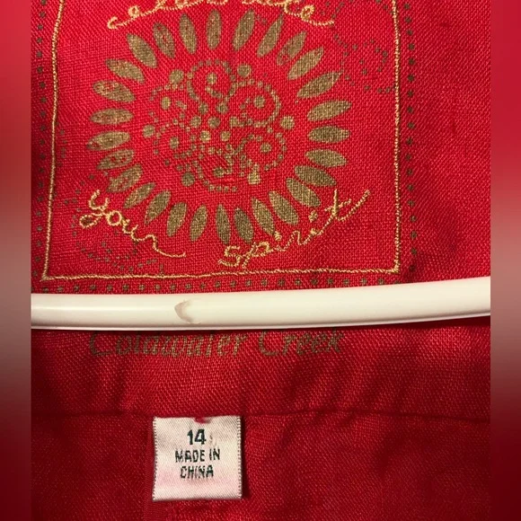 Coldwater Creek size 14 100% Linen red jacket - Picture 3 of 8